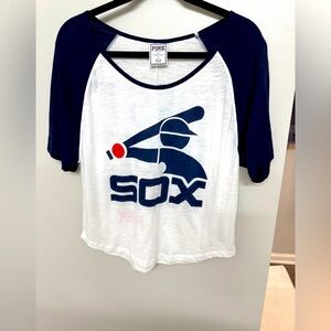 PINK Victoria's Secret White and Blue Tee